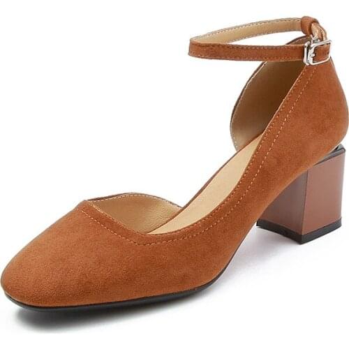 2018 age season comfortable high-heeled party with shallow article 43 yards square head strap 40 - womens shoes, 1842