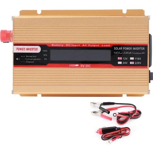 3000W Car Power Converter DC12V To AC110V/220V Modified Sine Wave Inverter With LCD Display Universal Socket USB Interface Gold