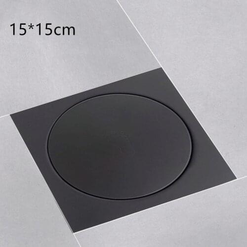 Black15*15cm Shower Floor Drain Bathroom Rapid Drainage Square Drains Hair Catcher Shower Drains Pop Up Waste Stopper