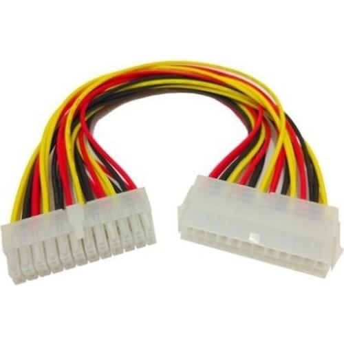 ATX 24 Pin Male to 24Pin Female Power Supply Extension Cable Internal PC PSU TW Power Lead Connector Wire 30cm