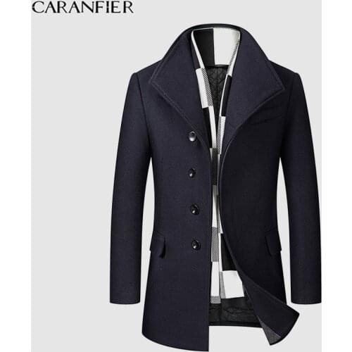 Мужские длинные пальто CARANFIER China At AliExpress