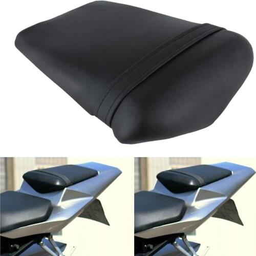Black PU Leather Motorcycle Passenger Rear Seat Pillion Seat Pad Cushion For Yamaha YZF R1 2002-2003 YZFR1 YZF-R1 02 03