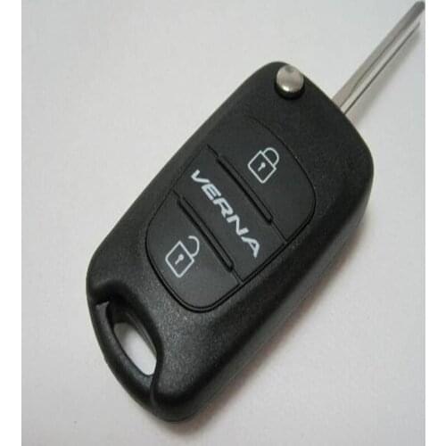 DAKATU Blank 3 Button Replacement Flip Remote Car Key Shell Case For Hyundai Verna Keyless Entry Fob Key Case Cover
