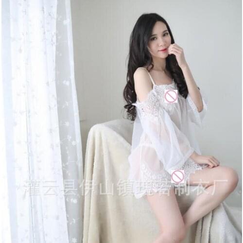 Baby Doll Sexy Lingerie Women Sexual Transparent Underwear Lace Spaghetti Strap Mesh Exotic Apparel lenceria erotico YF04