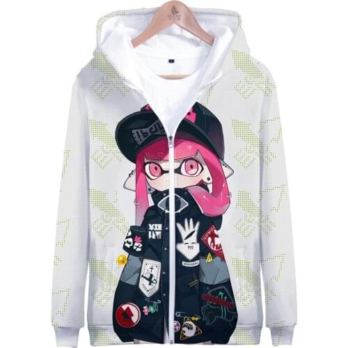 Shooting Game Splatoon 3D Print Kids Hoodie with Zipper Hooded Sweatshirt Boys Girls Sweat Shirt Fleece Jackets Children Clothes