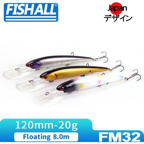 Fishall Walleye Deep 120mm 20g Hard Plastic Wobbler Fishing Lure Floating Deep Diving 8.0m Bait For Bass