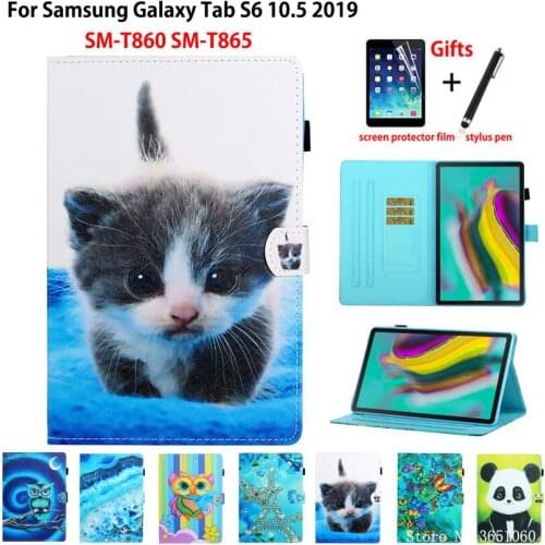 SM-T860 Case For Samsung Galaxy Tab S6 10.5 SM-T865 T860 T865 2019 10.5" Cover Funda Tablet Fashion Print Stand Shell Capa +Gift