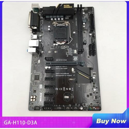 GA-H110-D3A For GIGABYTE Mining Motherboard H110-D3A 6PCIE LGA 1151 DDR4 32GB