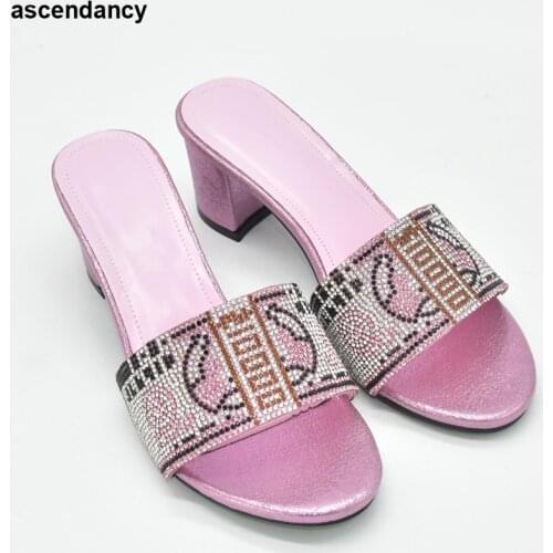 Italian Women Wedding Shoes Decorated with Rhinestone Nigerian Women Wedding High Heels Women Lady Pumps Wedding Shoes