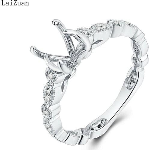 Sterling Silver Fine Jewelry Natural Diamond Semi Mount Ring 7mm to 8mm Round