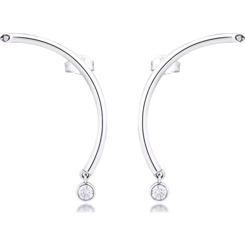 Cosmic Lines Stud Earrings 100% 925 Sterling-Silver-Jewelry Free Shipping