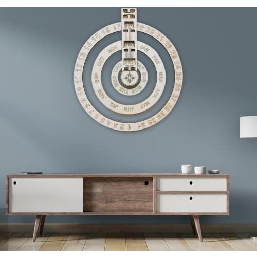 Creative Wooden Hanging Calendar Calendar Monthly Schedule Rotatable Schedule Table For Home Decoration School Office Supplies