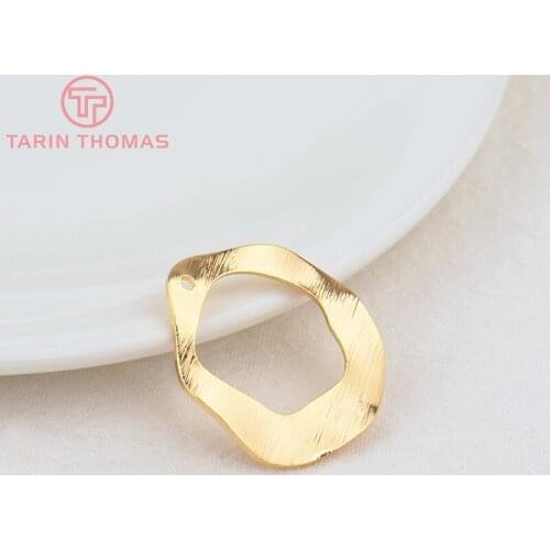 10PCS 23x24.5MM 24K Gold Color Plated Brass Hollow Irregular Charms Pendants High Quality DIY Jewelry Making Findings