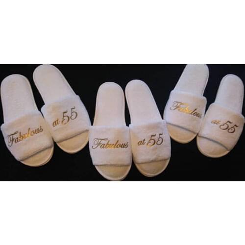 Set of 7 custom text Fabulous birthday Wedding Bridesmaid Bridal Bride Hens Night Bachelorette Spa Slippers party favors gifts