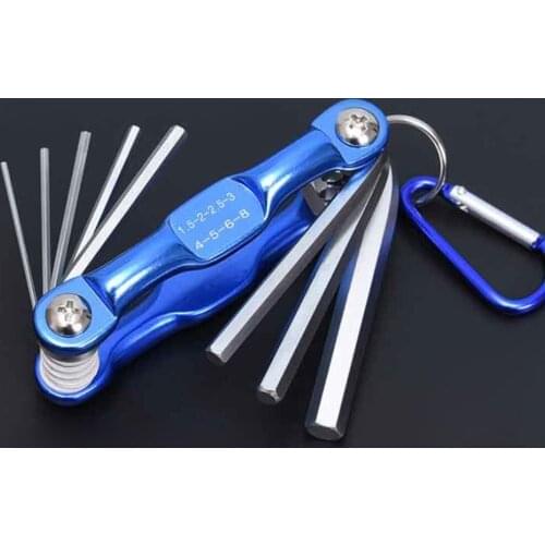 7/8pc Folding Hex Key Set Portable Allen Wrench Tool Spanner Repair Tools new