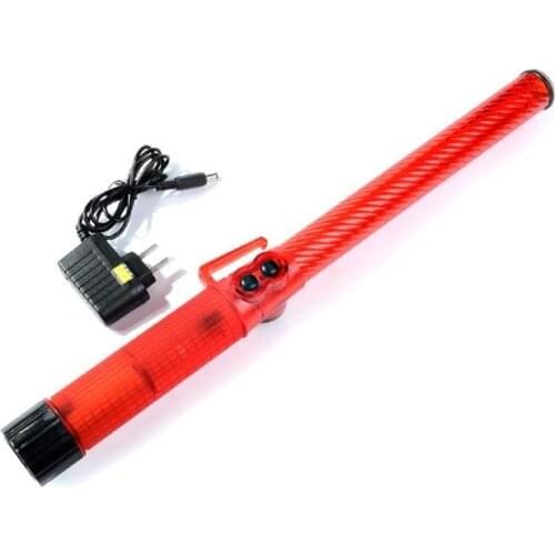 43cm Long Rechargeable Style LED Traffic Warning Red Baton With The Whistle Emergency Ann Glo-sticks