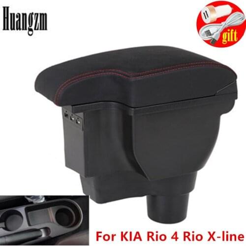 For Kia Rio 4 Armrest For Kia Rio 4 X-Line car armrest box Russi 2016 2017 2018 2019 2020 car accessories interior