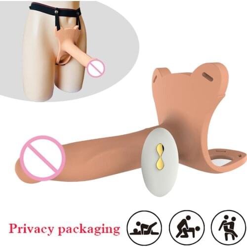 Strap On Dildo Vibrators with 10 Kinds of Frequencies for Anal Plug or Vaginal Plug for Adults Clitoris Vibrate