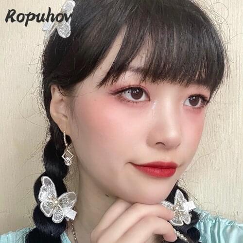 Ropuhov 2021 New 925 Silver Korea Simple Needle Slightly Inlaid Diamond Womens Fashion Earrings Small Retro Net Red Earrings