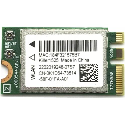 Killer 1525 802.11ac 867Mbps Wireless AC1525 + Bluetooth 4.0 M.2 NGFF E/A Key Mini WiFi Network Card for Dell Alienware