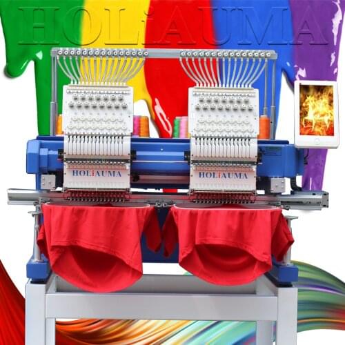 Super quality double head computerized embroidery machine price for Flat embroidery machine in China