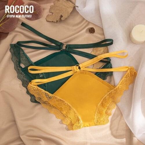 Thin Strap Hollow Panties Women Sexy G-String Cotton Soft Lingerie Low Rise Thong Breathable Female Underwear Lace Briefs