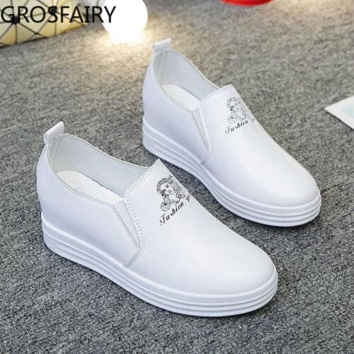 Summer Womens Slip-on White Shoes with PU Surface Design, Beautiful Womens Shoes for Leisure and High Quality Shoes Women
