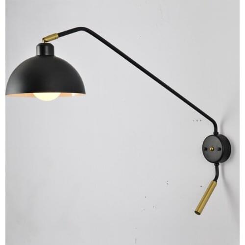 Loft Vintage industrial jielde long Arm adjustable Wall Lamp Reminisce Retractable E14 LED wall lights for bedroom living room