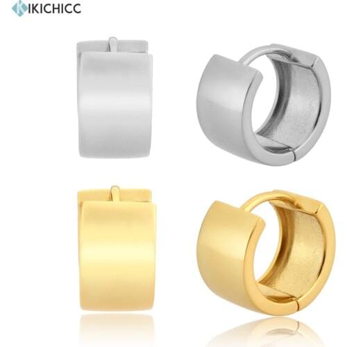 Kikichicc 925 Sterling Silver 10.5mm Large Face Hoops Large Huggies Loops Circle Square Plain Earring Rock Punk Women Jewelry