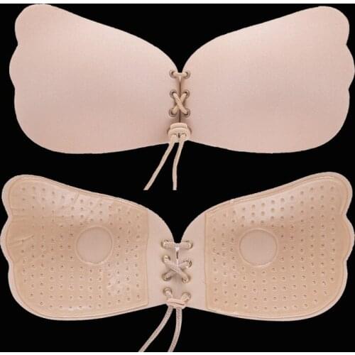 Mozhini Sexy Women Strapless Bra Invisible Push Up Bra Sexy Gather Shape Self-adhesive Silicone Bust Front Bra Backless A B C D