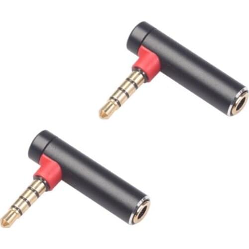 10pcs/lot 3.5mm Male to Female 90 Degree Right Angled Adapter Converter Headphone Audio Microphone Jack Stereo Plug Connector