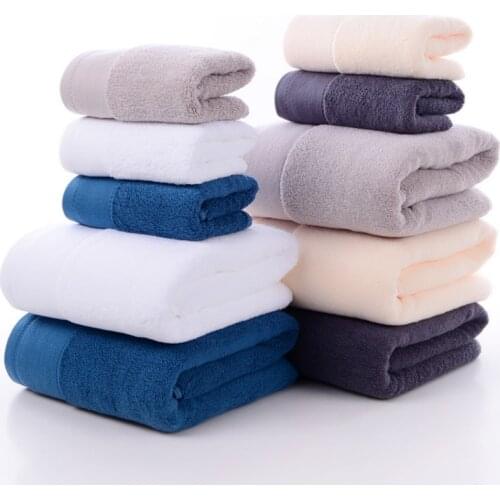 100% Cotton Face Towel Thick Jacquard Solid Color Quick-Dry Bath Towels Set Home Bathroom Hotel Adults Toalla Toalha De Banho