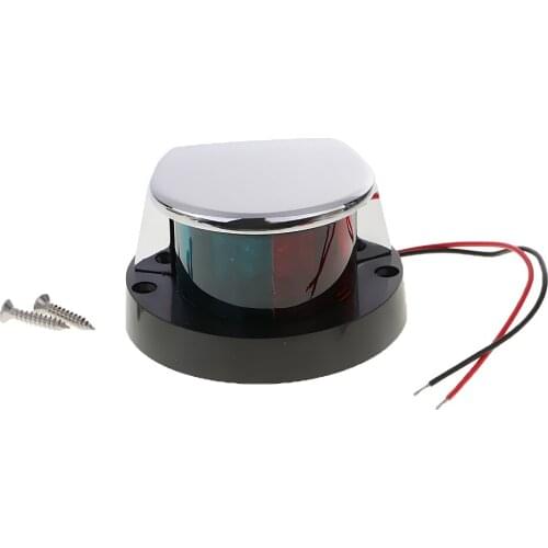 12V Stainless Bi-Color Combination Green Red LED Navigation Bow Running Light