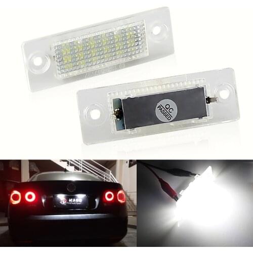2PCS 12V LED Car License Number Plate Light Lamp No Error For VW Touran Golf Caddy Jetta MK5 T5 Passat Cimousint SKODA Superb