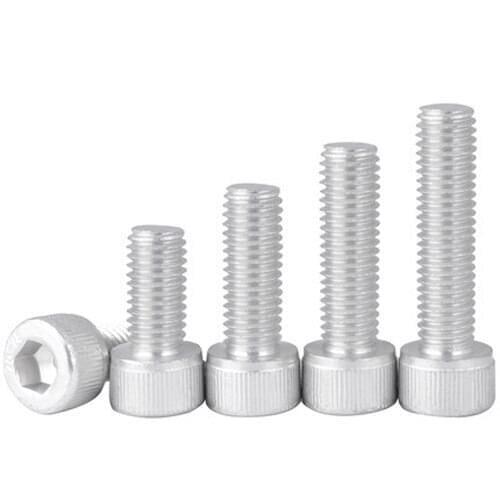 2Pcs M10 Aluminum Alloy Material Allen Knurled Screw Hexagon 6061 Aluminum Hex Bolts 16mm-60mm Length