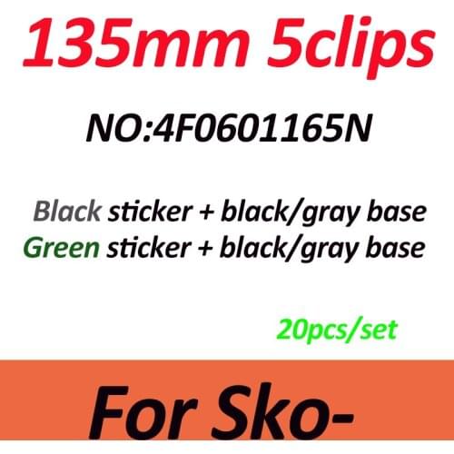 20pcs/set for Skdoa 135MM 5clips Black/gray Base Wheel Center Cap Cover Green Black 56MM Sticker Auto Accessories Rims Hubs Caps