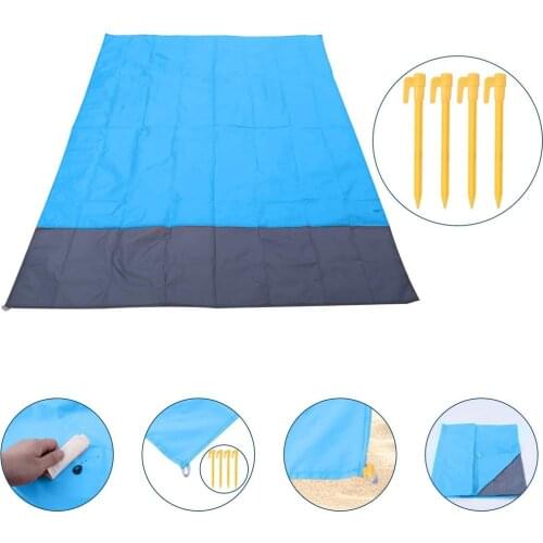 200x140cm Large Waterproof Pocket Beach Blanket Outdoor Folding Camping Picnic Mat Portable Mat Sand Beach Mat Dropshipping