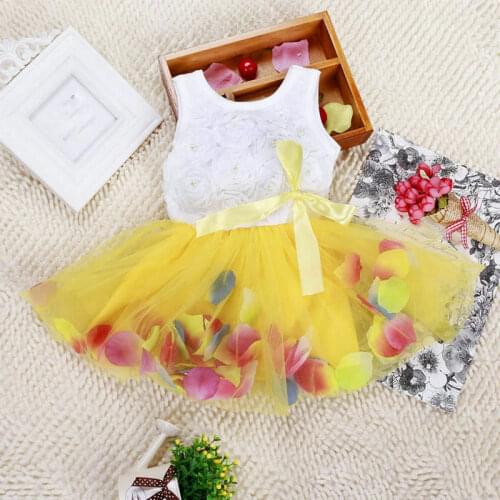 2017 Summer Sweet Toddler Baby Kids Girls Princess Dress Party Tutu Lace Bow Flower Dresses Children Clothes