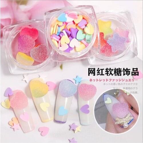 2020NEW! Candy Soft Sweets 3D Nail Art Decorations Jelly Sugar Soft Heart Star Lovely Candy Japanese Style Jewelry Nail Manicure