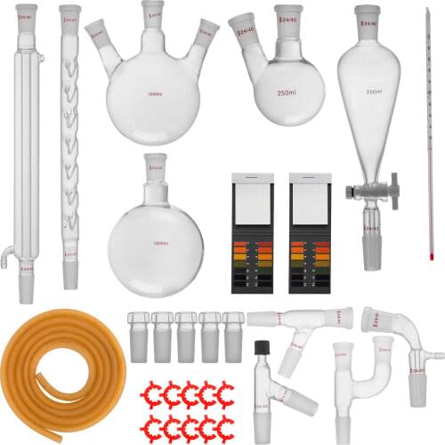 29pcs 24/40 Advanced Chemistry Lab Glassware Kit With Glass Ground Joint