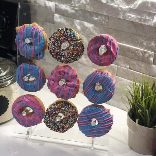 Acrylic Donut Display Stand Wall Hanging Wedding Birthday Party Supplies Decoration Dessert Stand Transparent Display Shelf