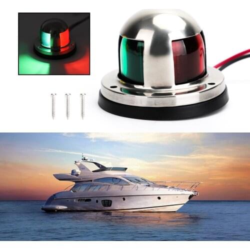 Artudatech 2 IN 1 Marine Boat Yacht Pontoon 12V Stainless Steel LED Bow Navigation Lights