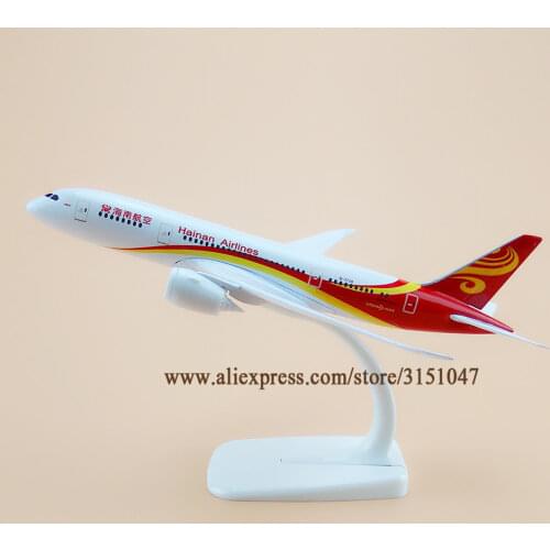 Alloy Metal Air China HaiNan Airlines B787 Airplane Model HaiNan Boeing 787 Airways Plane Model Stand Aircraft Gifts 20cm
