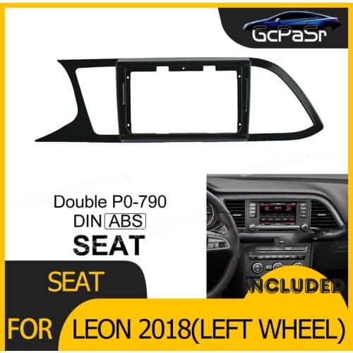 2Din Car Radio Player DVD only Frame Audio Fitting Adaptor Dash Trim Facia Panel 9inch For SEAT LEON 2018(Left Wheel)Double Din
