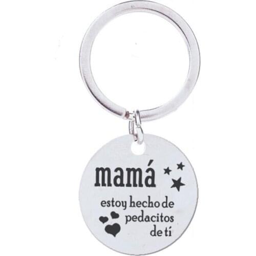 Keychains Mama estoy egcho de Pedacitos de ti Gift For Mom Mama Mothers Day Gifts Key Chains Family Keyring Stainless Steel