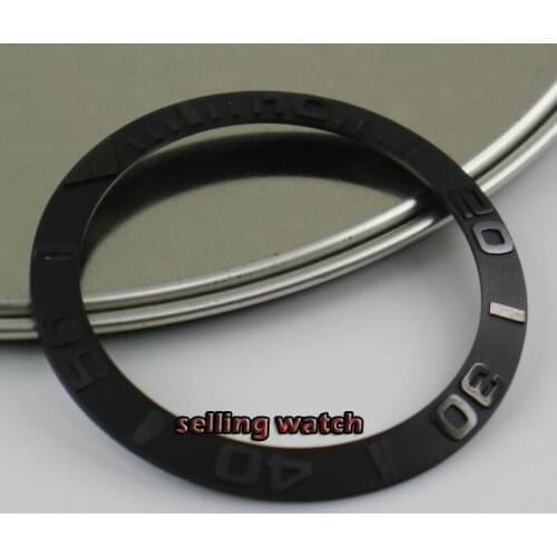 38mm high quality Brushed black ceramic bezel insert watch fit automatic movement Mens watch bezel