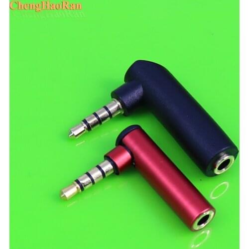 ChengHaoRan 3.5mm stereo headset plug jack 4 pole 3.5 Nicke/Gold Plated 90 Degrees Black Audio Plugs Jack Adaptor Connector