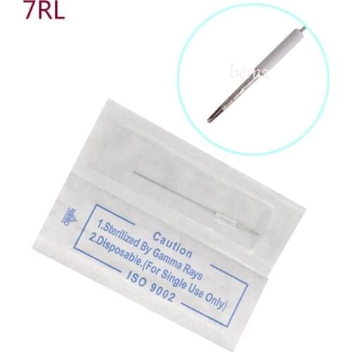 100 Pieces Per Lot 7RL Needle Round Sterilized Stainless Steel Eyebrow Lip Tattoo Permanent Makeup Needles For Tattoo Machine