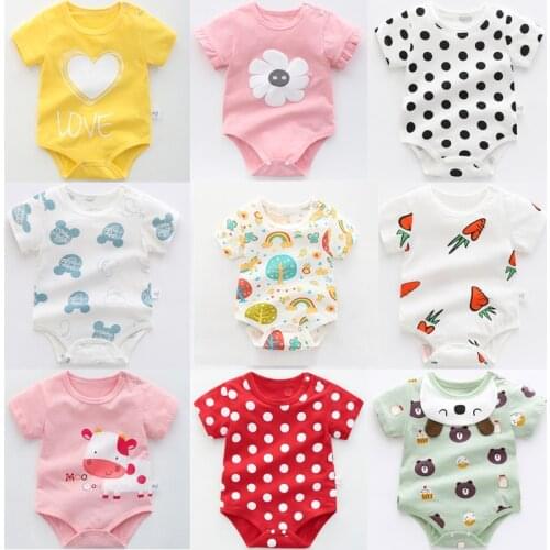 Baby Girl Romper Summer New Born Bodysuit Cartoon Baby Clothing Funny Baby Costume Pajamas Home Wear