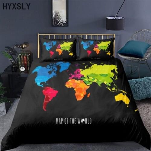 3D Printed Travel Series World Map Pattern Duvet Cover with Pillow Case Bedding Set Bedroom Decor Quuen King Size Drop Shipping